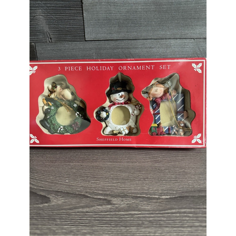 Sheffield Home 3 Piece Holiday Ornament Set 2003 Vintage